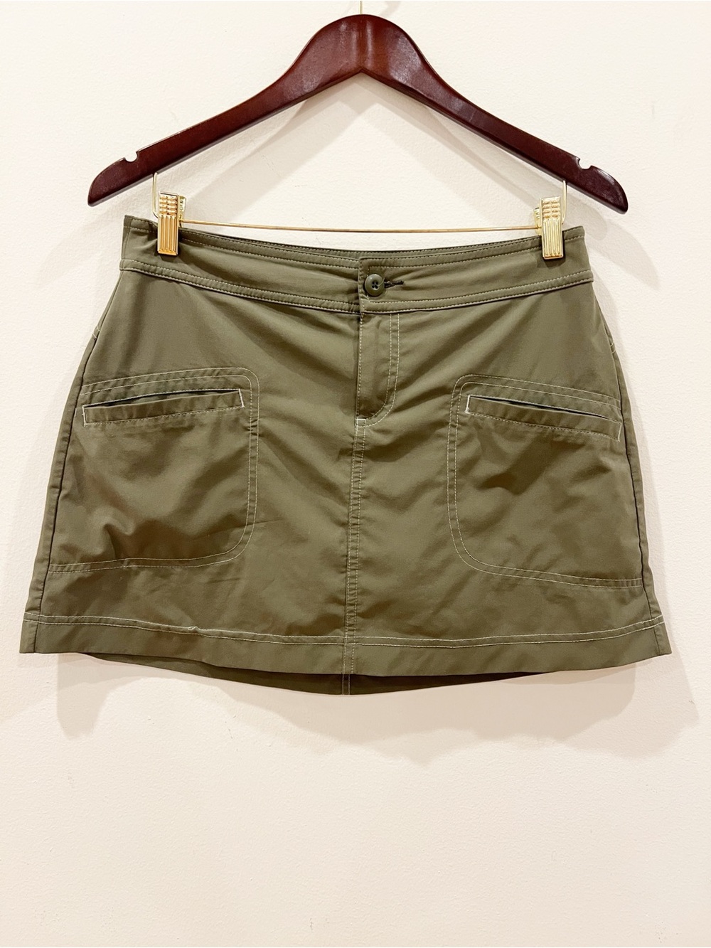 PrAna Skort Womens Size 4 Green Lena Spandex Mini Shorts Skirt Outdoor Stretch